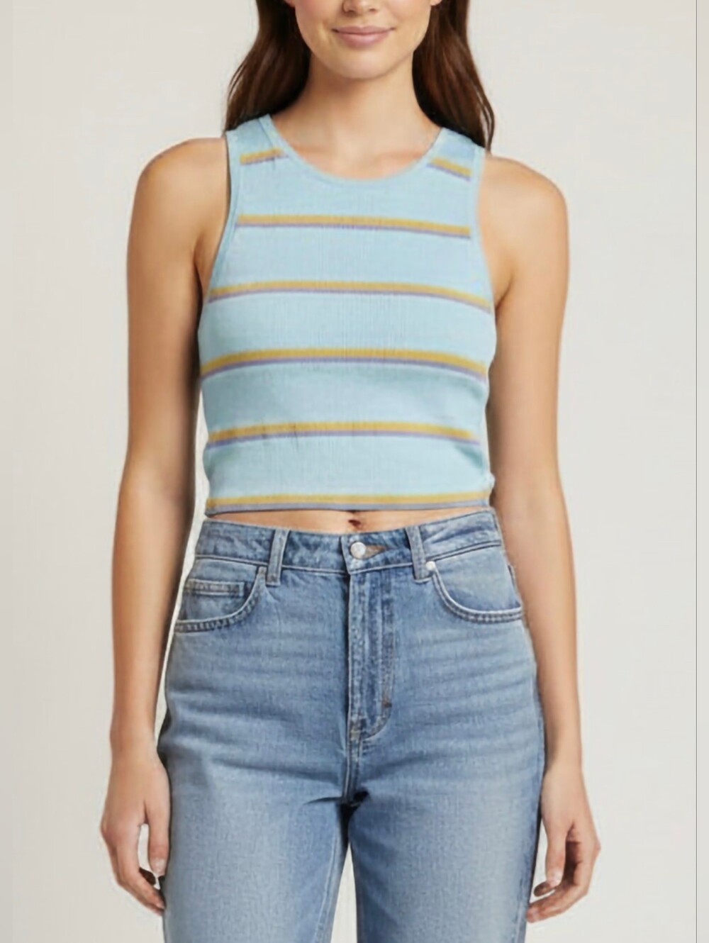 Anthropologie LyreBird Textured Heart Stripe Tank Top